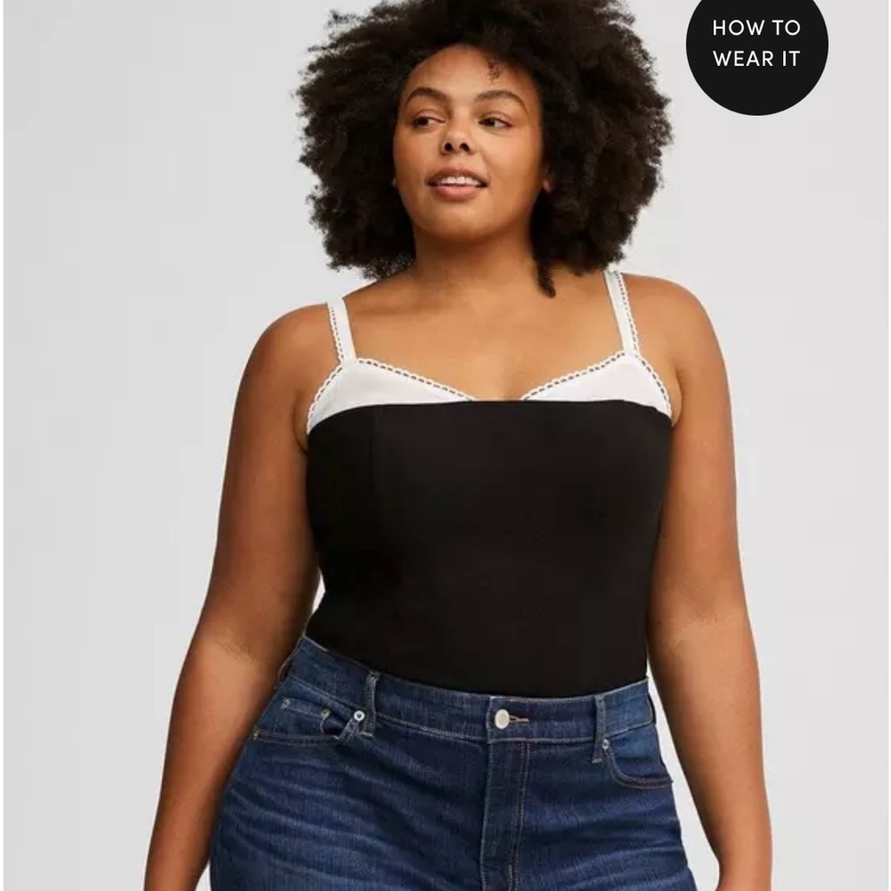 NWT Torrid Bra peek black and white top size 3